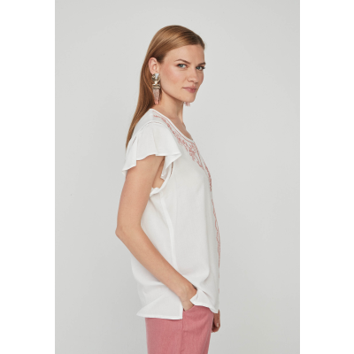 blusa blanca bordado mujer