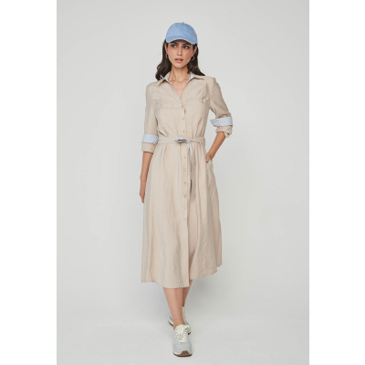 vestido camisero beige