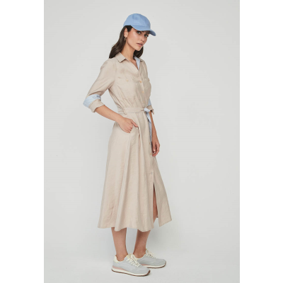 vestido camisero beige
