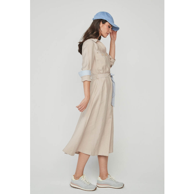 vestido camisero beige