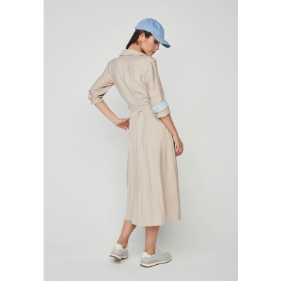 vestido camisero beige