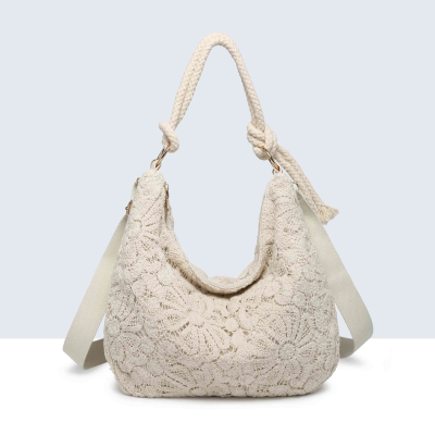 bolso brocado beige hombro