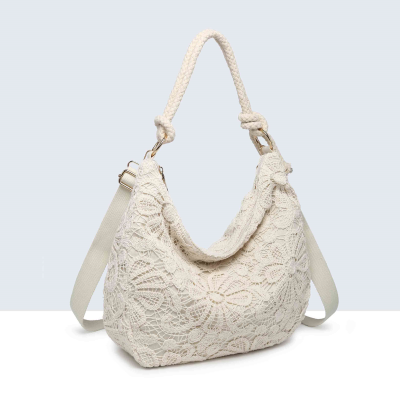 bolso brocado beige hombro